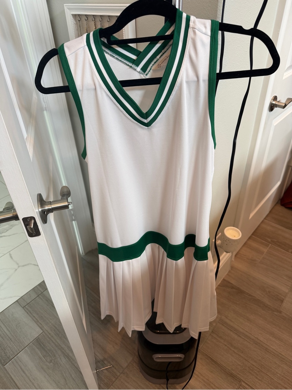 Women’s White and Green Tennis-Style Dress